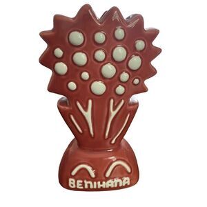 Benihana Safflower Vase Tiki Mug Peru Rose Ivory Ceramic